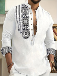 Glover Printed Placket Stand Collar Shirt