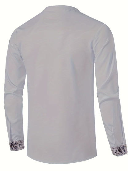 Glover Printed Placket Stand Collar Shirt_8