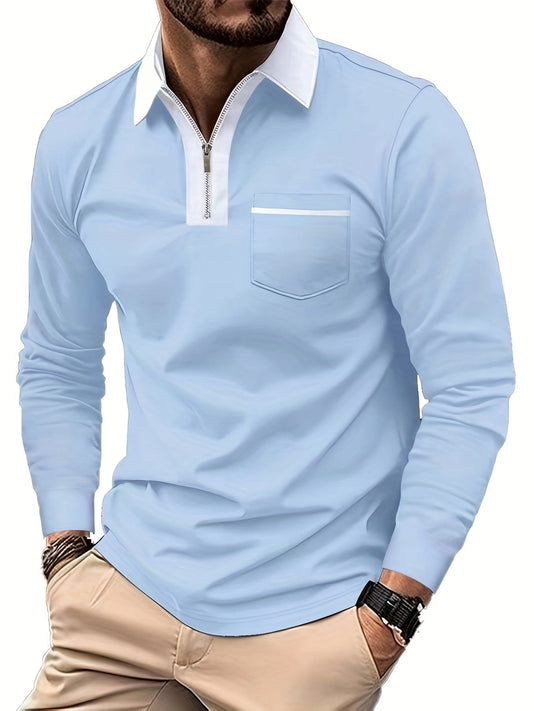 Blair Zip Placket Long Sleeve Polo_1