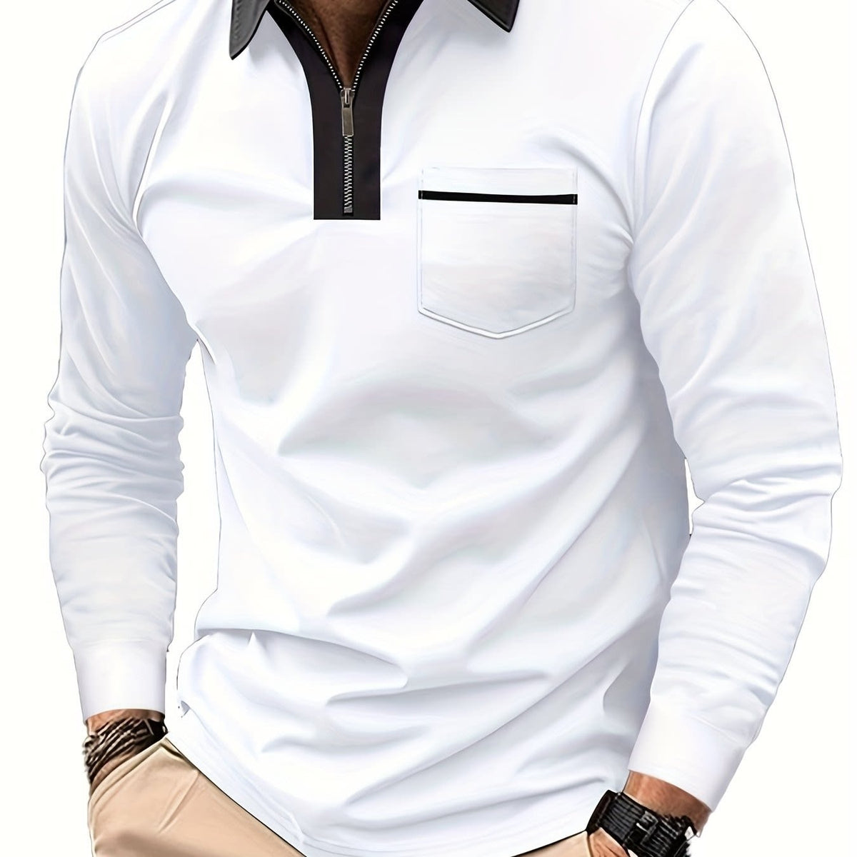 Blair Zip Placket Long Sleeve Polo