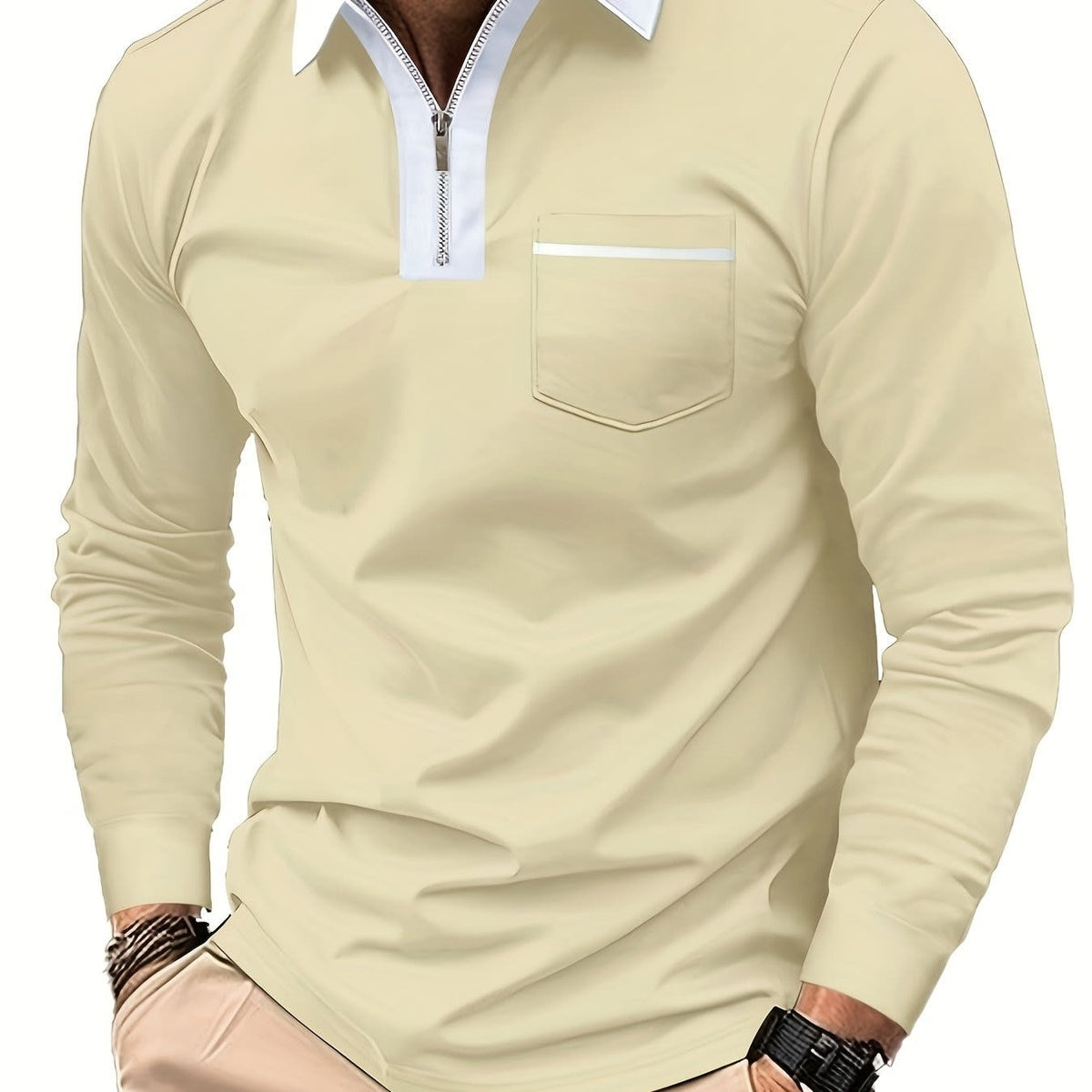 Blair Zip Placket Long Sleeve Polo