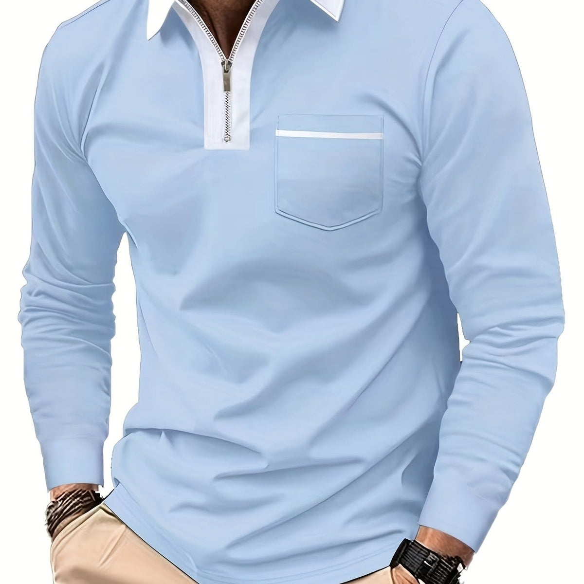 Blair Zip Placket Long Sleeve Polo