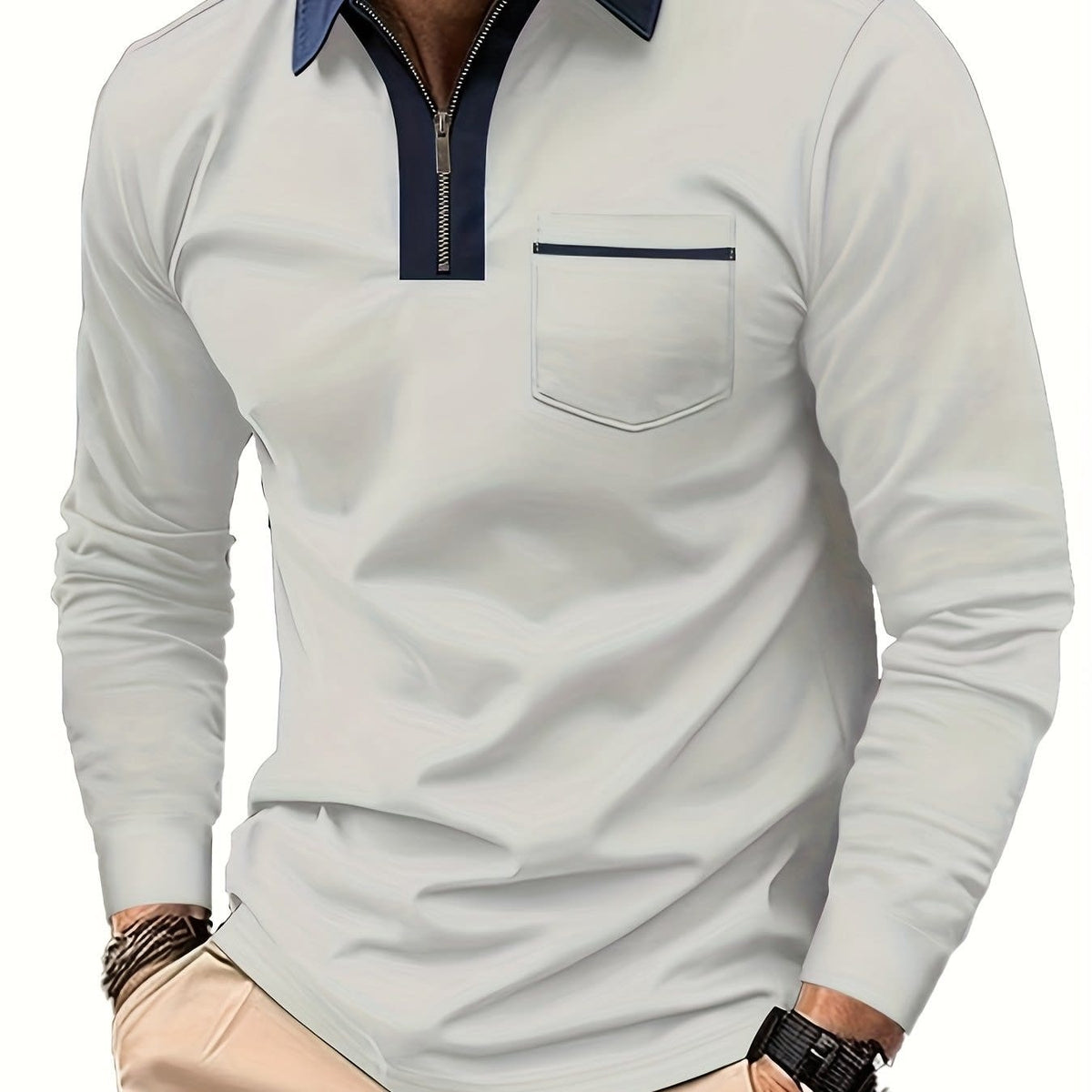Blair Zip Placket Long Sleeve Polo