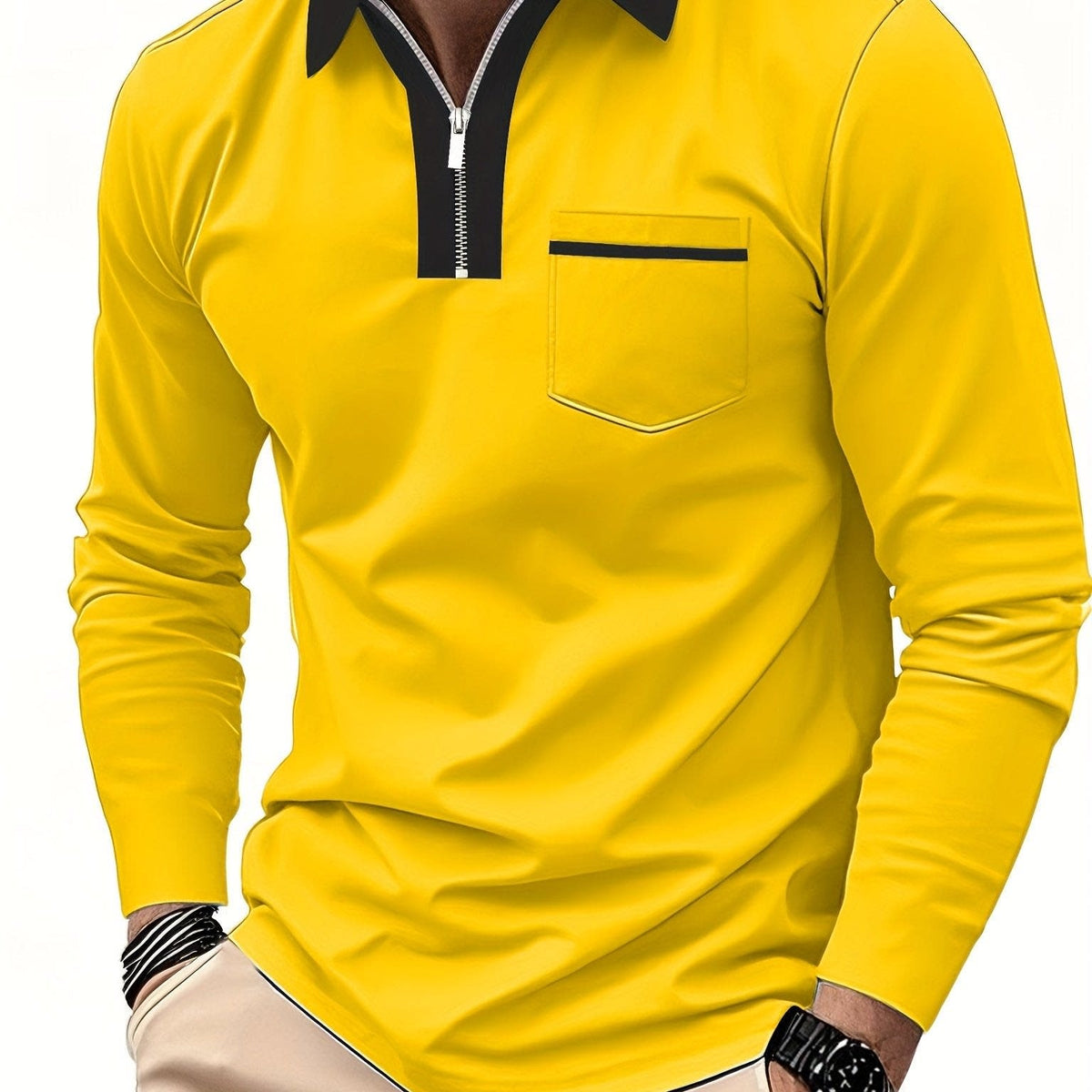 Blair Zip Placket Long Sleeve Polo