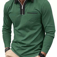 Blair Zip Placket Long Sleeve Polo