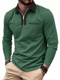 Blair Zip Placket Long Sleeve Polo