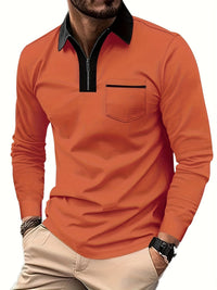 Blair Zip Placket Long Sleeve Polo