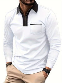 Blair Zip Placket Long Sleeve Polo