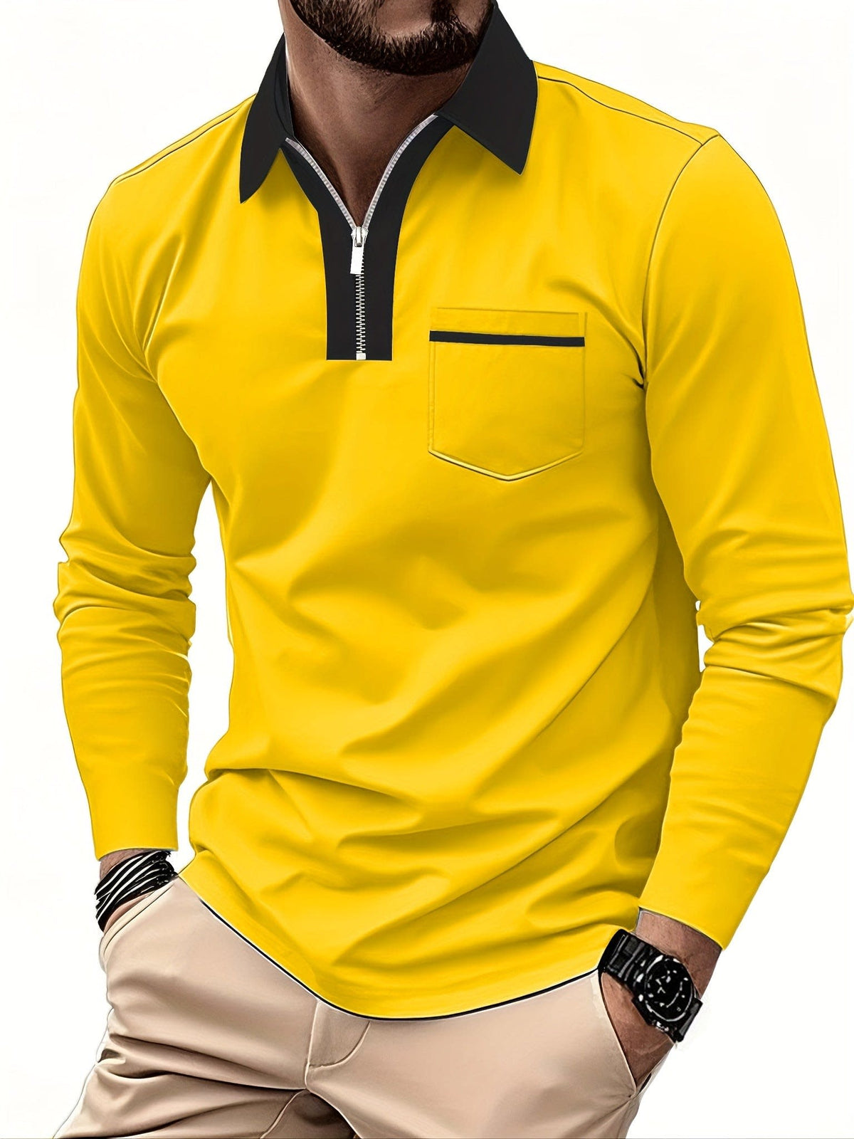 Blair Zip Placket Long Sleeve Polo