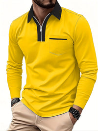 Blair Zip Placket Long Sleeve Polo