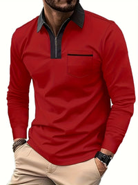 Blair Zip Placket Long Sleeve Polo