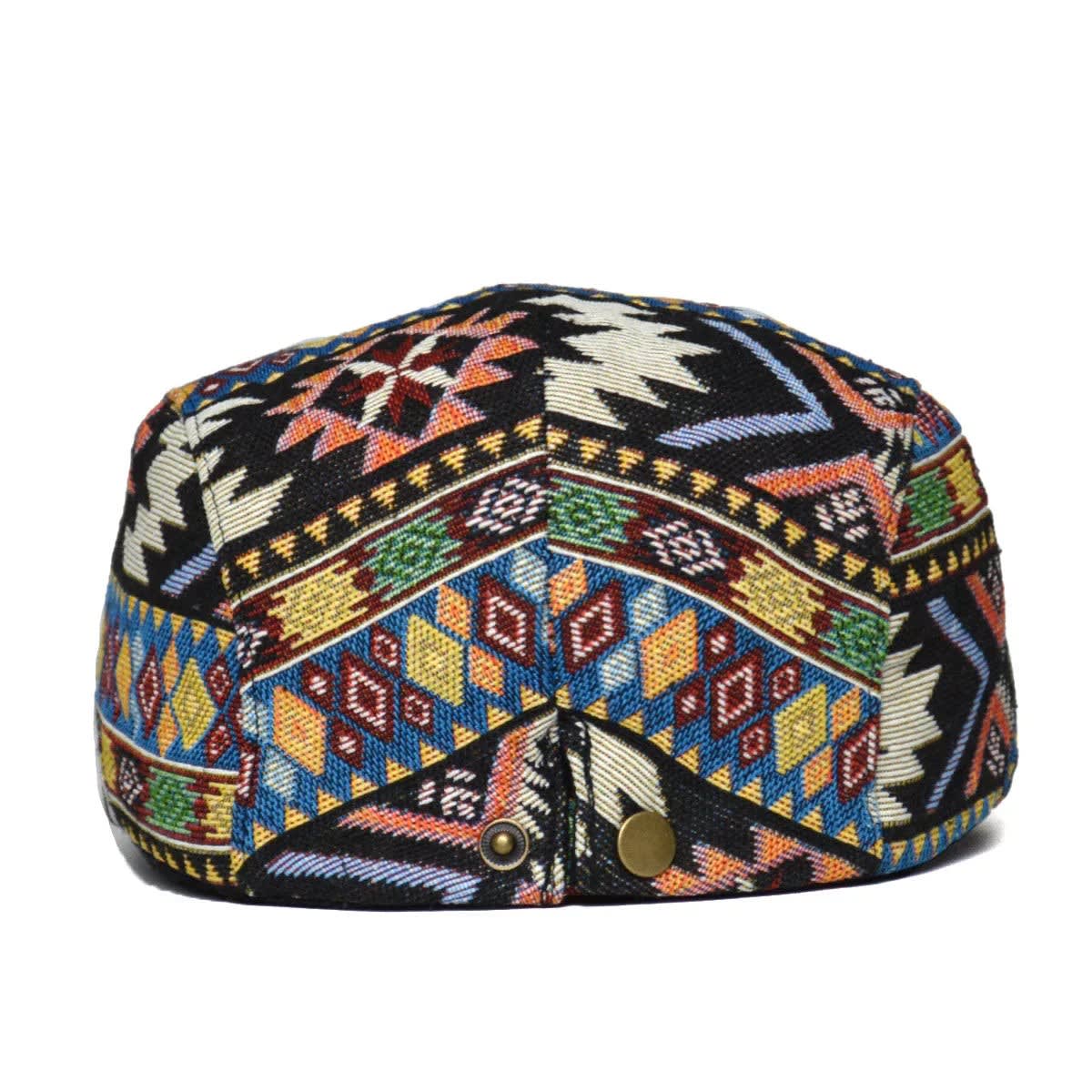 Dylan Woven Aztec Pattern Flat Cap