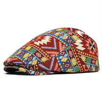 Dylan Woven Aztec Pattern Flat Cap