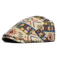 Dylan Woven Aztec Pattern Flat Cap