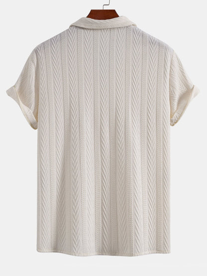 Griffin Textured Camp Collar Shirt and Trouser Set_10