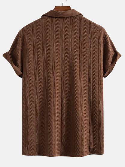 Griffin Textured Camp Collar Shirt and Trouser Set_6