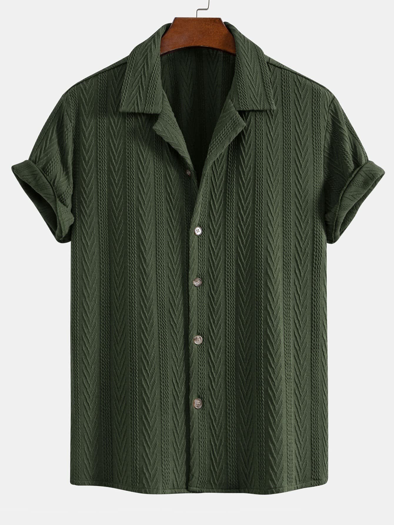 Griffin Textured Camp Collar Shirt and Trouser Set_7