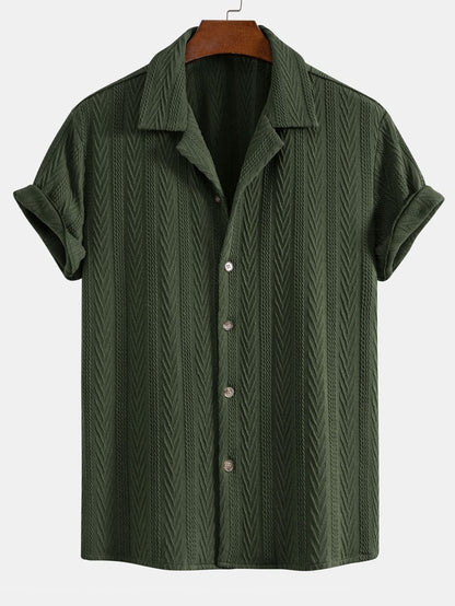 Griffin Textured Camp Collar Shirt and Trouser Set_7