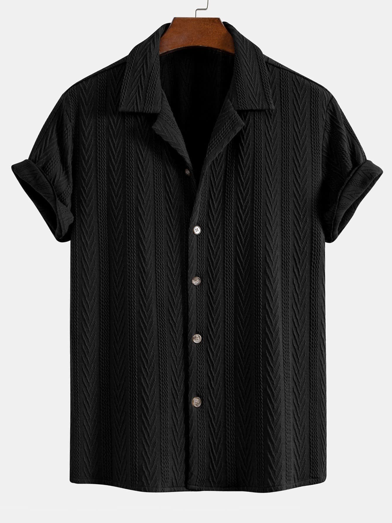 Griffin Textured Camp Collar Shirt and Trouser Set_8