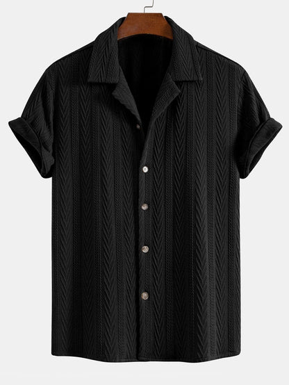 Griffin Textured Camp Collar Shirt and Trouser Set_8