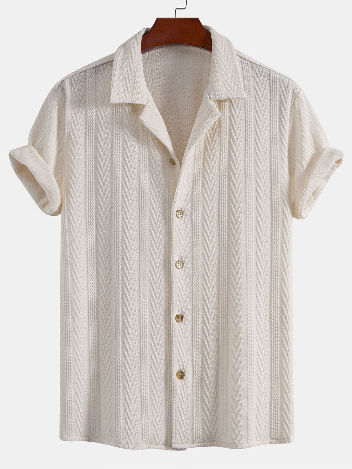 Griffin Textured Camp Collar Shirt and Trouser Set_9