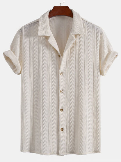 Griffin Textured Camp Collar Shirt and Trouser Set_9