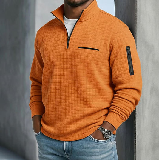 Chester Textured Knit Quarter Zip Pullover_1
