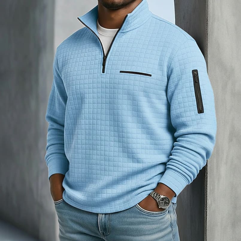 Chester Textured Knit Quarter Zip Pullover