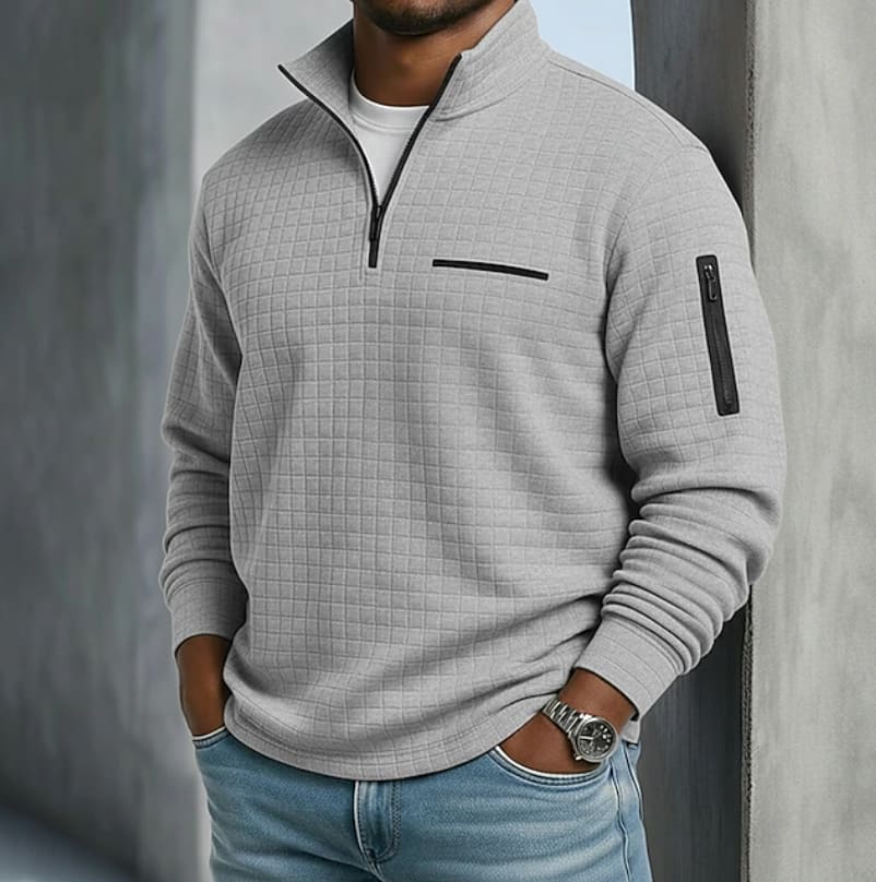Chester Textured Knit Quarter Zip Pullover