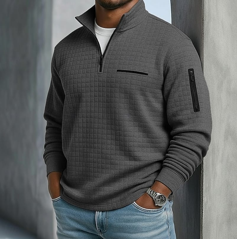 Chester Textured Knit Quarter Zip Pullover
