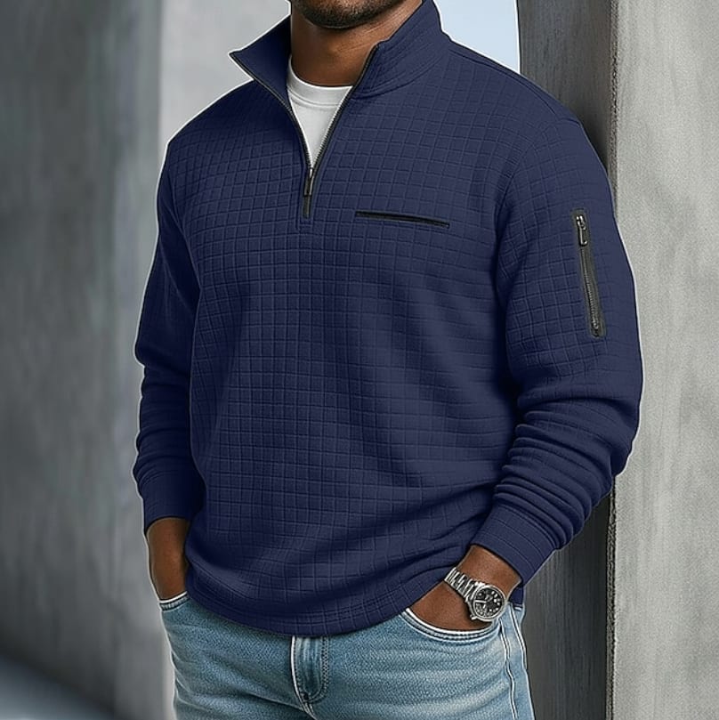 Chester Textured Knit Quarter Zip Pullover