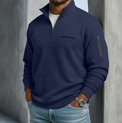 Chester Textured Knit Quarter Zip Pullover_8