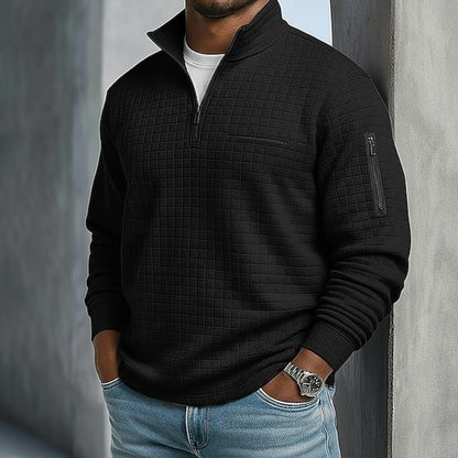 Chester Textured Knit Quarter Zip Pullover_9