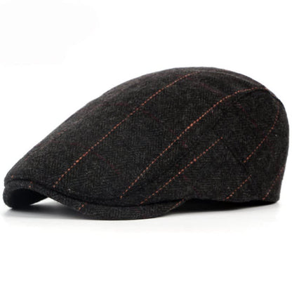 Colby Herringbone Contrast Stitch Flat Cap_1