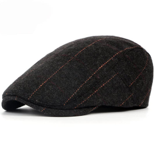 Colby Herringbone Contrast Stitch Flat Cap_1