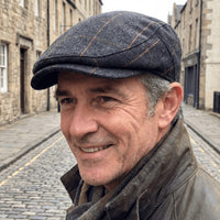 Colby Herringbone Contrast Stitch Flat Cap