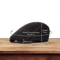 Colby Herringbone Contrast Stitch Flat Cap