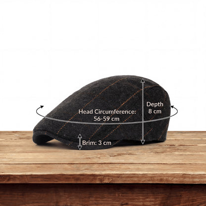 Colby Herringbone Contrast Stitch Flat Cap_3