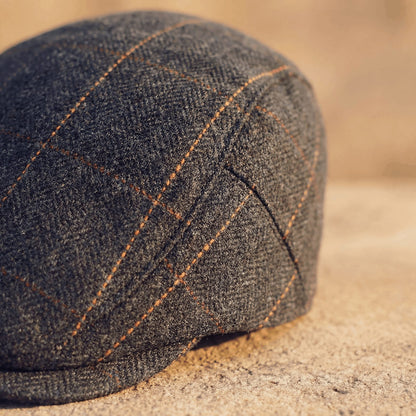 Colby Herringbone Contrast Stitch Flat Cap_4