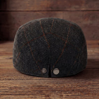 Colby Herringbone Contrast Stitch Flat Cap