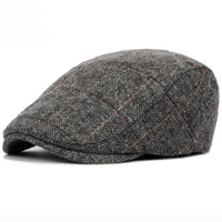 Colby Herringbone Contrast Stitch Flat Cap