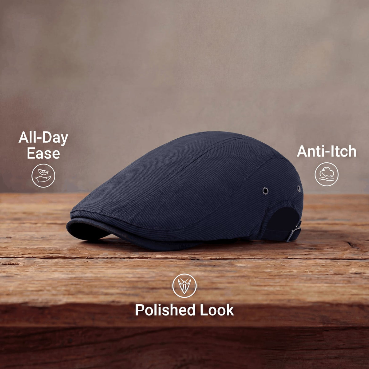 Ronan Lightweight Ribbed Flat Cap