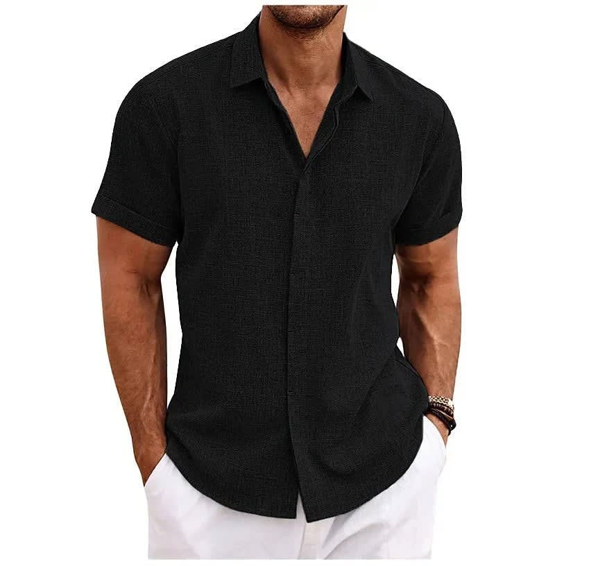 Barlow Linen Blend Short Sleeve Shirt