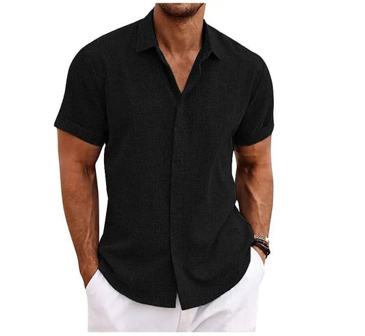 Barlow Linen Blend Short Sleeve Shirt_1