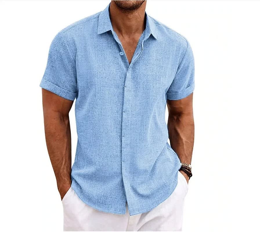 Barlow Linen Blend Short Sleeve Shirt