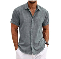 Barlow Linen Blend Short Sleeve Shirt