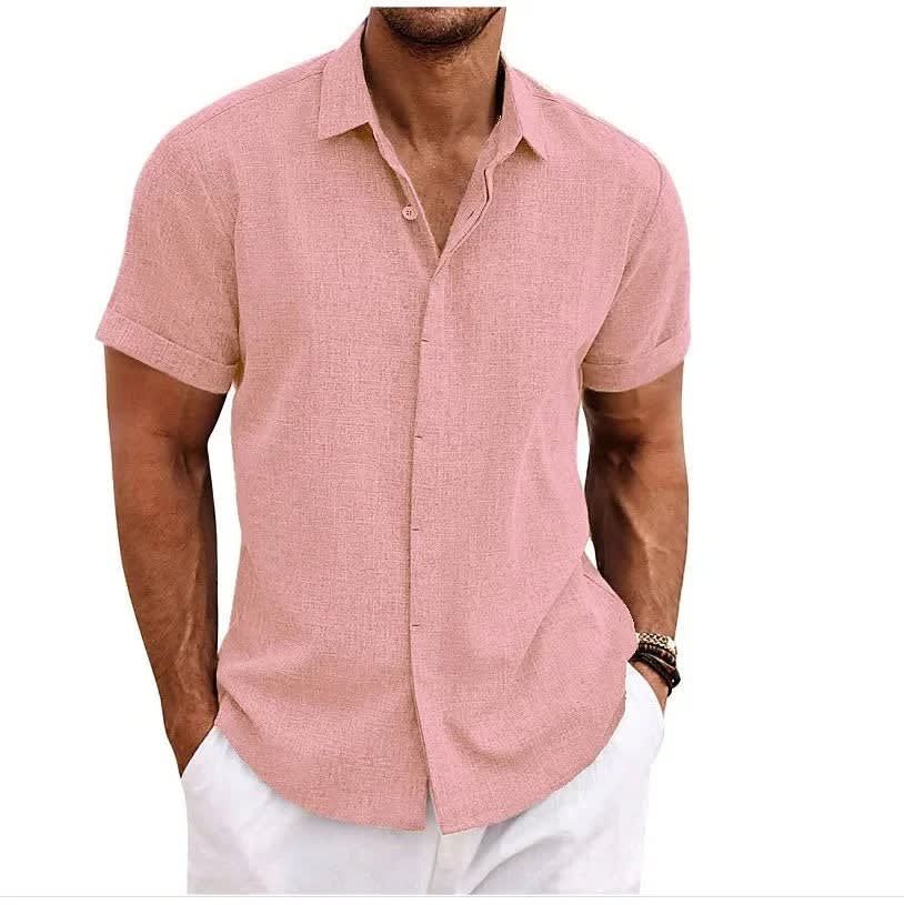 Barlow Linen Blend Short Sleeve Shirt