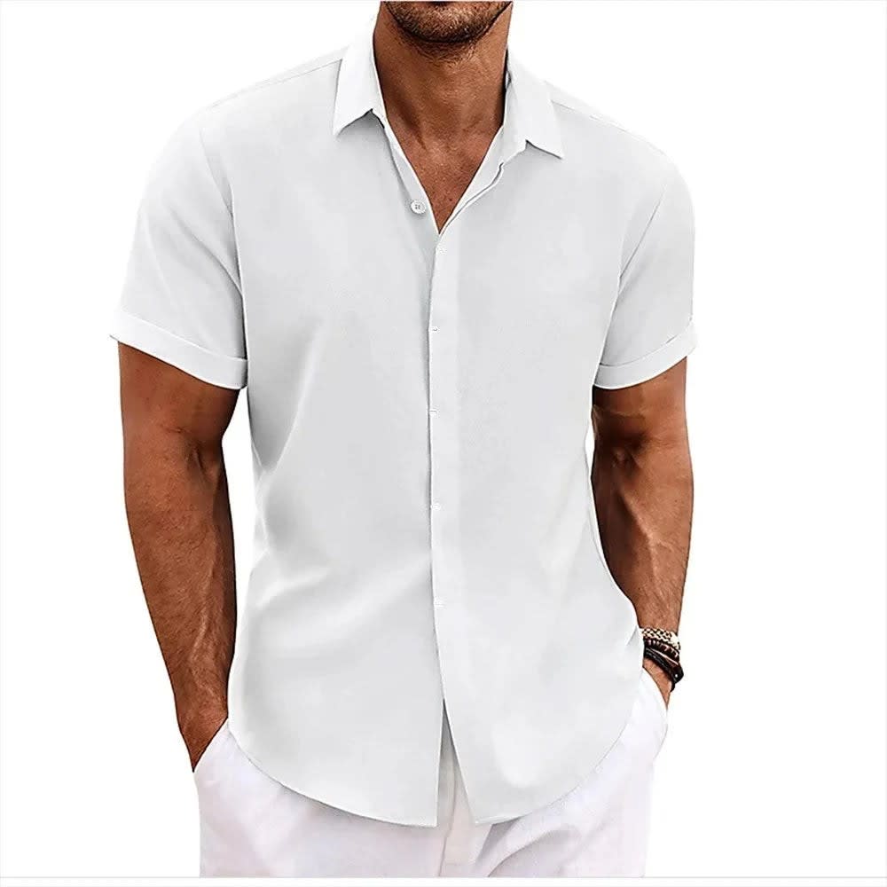 Barlow Linen Blend Short Sleeve Shirt