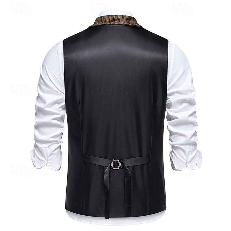 Denton Herringbone Tweed Double Breasted Waistcoat