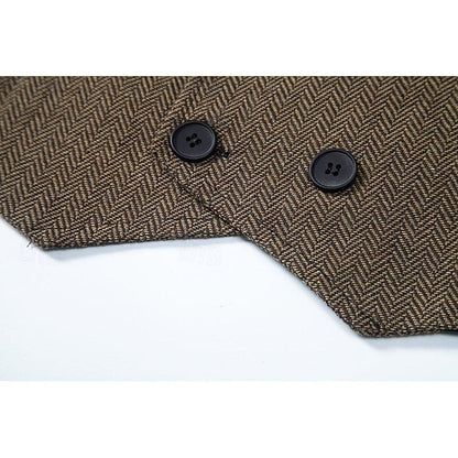 Denton Herringbone Tweed Double Breasted Waistcoat_7